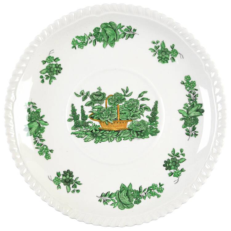 Green Basket (Earthenware, Gadroon, Not Trim) Saucer for Cream Soup Bowl