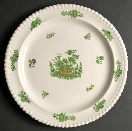 Green Basket (Earthenware, Gadroon, Not Trim) 12" Chop Plate (Round Platter)