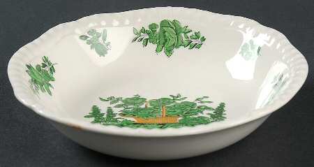 Green Basket (Earthenware, Gadroon, Not Trim) Coupe Cereal Bowl