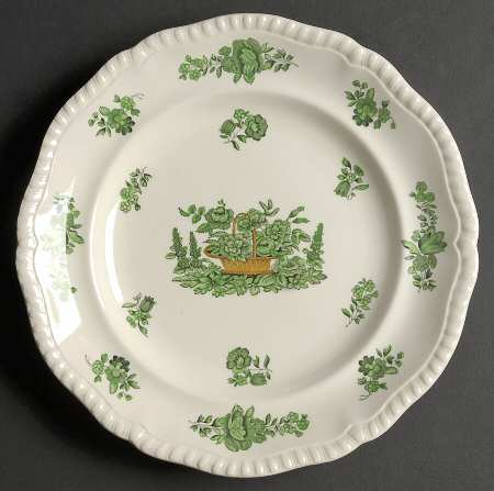 Green Basket (Earthenware, Gadroon, Not Trim) Luncheon Plate