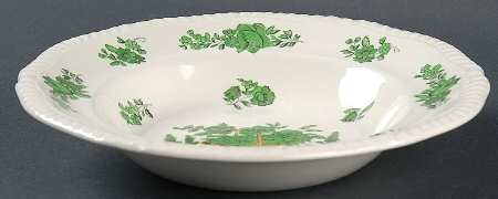 Green Basket (Earthenware, Gadroon, Not Trim) Rim Soup Bowl