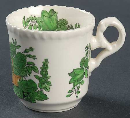 Green Basket (Earthenware, Gadroon, Not Trim) Flat Demitasse Cup