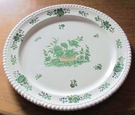 Green Basket (Earthenware, Gadroon, Not Trim) 14" Chop Plate (Round Platter)