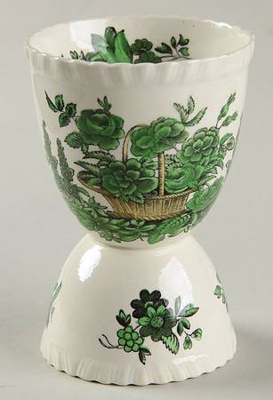 Green Basket (Earthenware, Gadroon, Not Trim) Double Egg Cup
