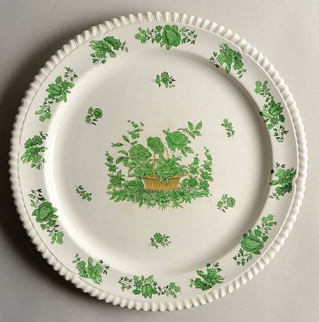 Green Basket (Earthenware, Gadroon, Not Trim) 15" Chop Plate (Round Platter)