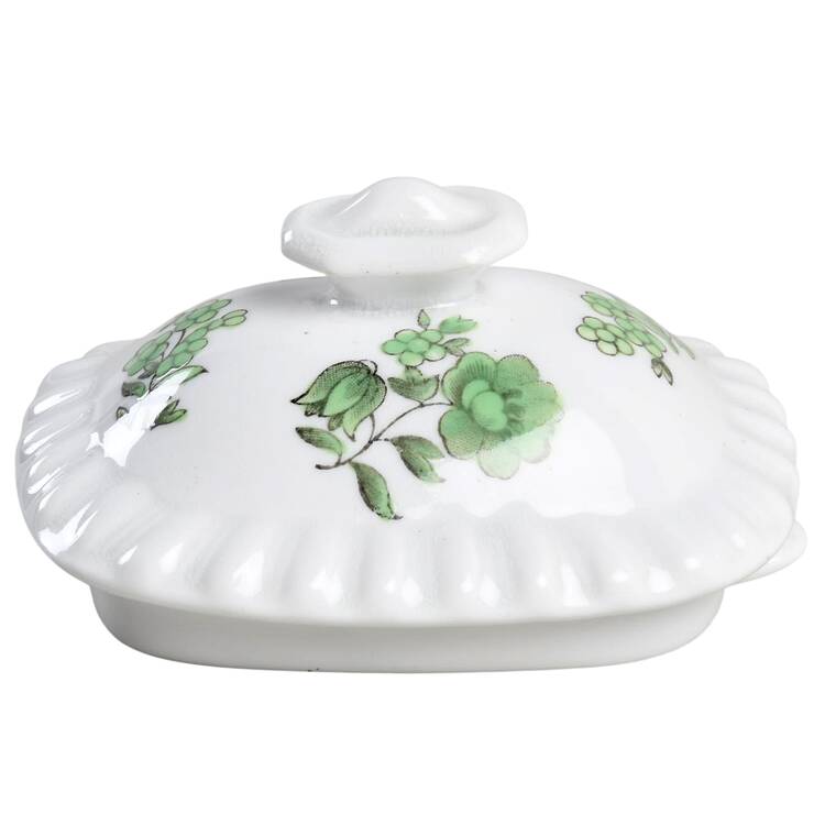 Green Basket (Bone, Gadroon, No Trim) Lid for Individual Teapot