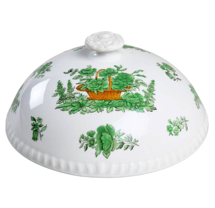 Green Basket (Bone, Gadroon, No Trim) Lid for Muffin Dish
