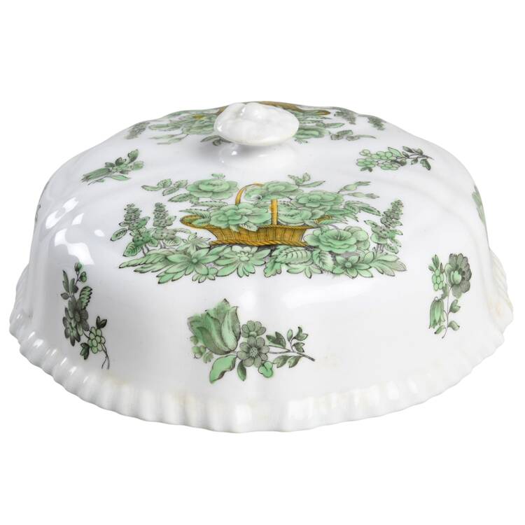 Green Basket (Bone, Gadroon, No Trim) Round Butter No Lid