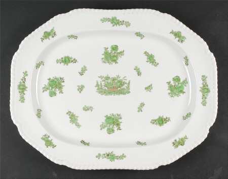 Green Basket (Bone, Gadroon, No Trim) 18" Oval Serving Platter