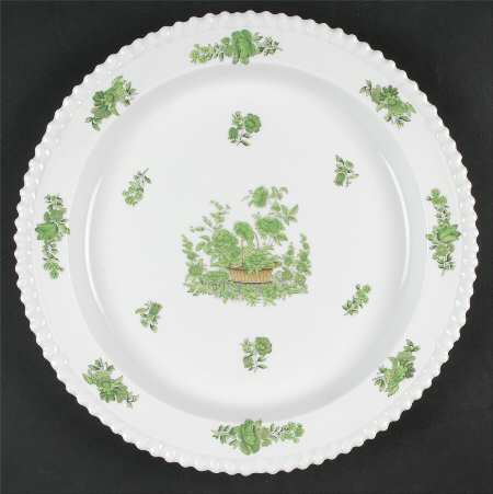 Green Basket (Bone, Gadroon, No Trim) 12" Chop Plate (Round Platter)