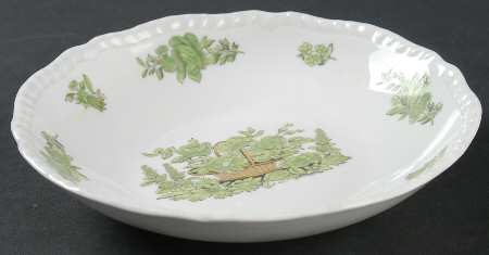 Green Basket (Bone, Gadroon, No Trim) Coupe Cereal Bowl