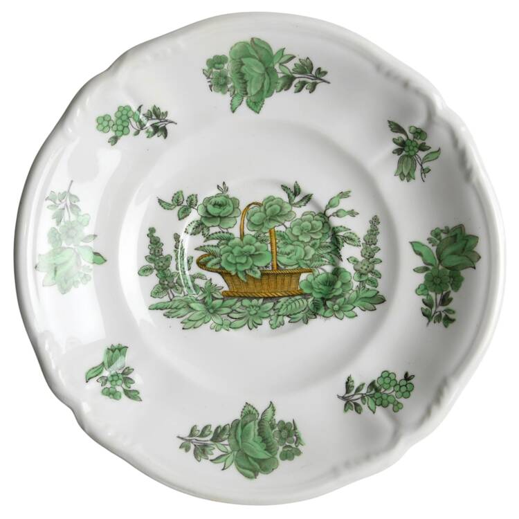 Green Basket (Stafford, No Trim) Saucer for Bouillon Cup