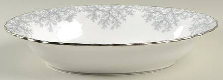 Gray Coral 9" Oval Vegetable Bowl