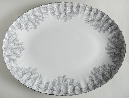 Gray Coral 14" Oval Serving Platter