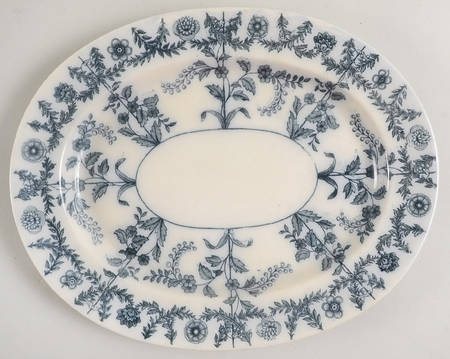 Gray Delhi 11" Oval Serving Platter
