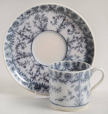 Gray Delhi Flat Demitasse Cup & Saucer Set