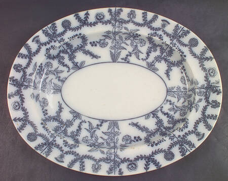 Gray Delhi 17" Oval Serving Platter