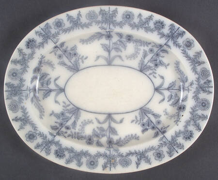 Gray Delhi 13" Oval Serving Platter