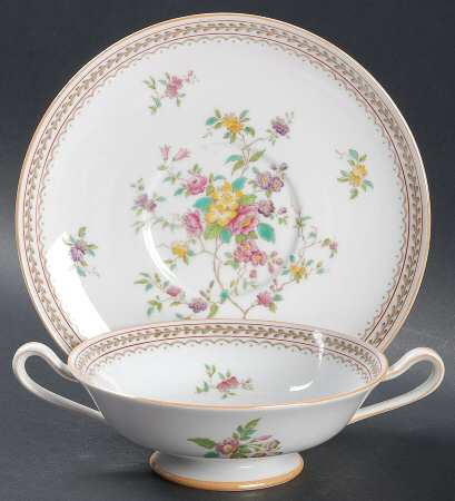 Gresham Footed Cream Soup Bowl & Saucer Set
