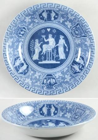 Greek Blue Coupe Soup Bowl