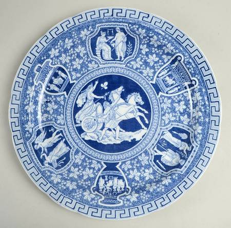 Greek Blue 12" Chop Plate (Round Platter)
