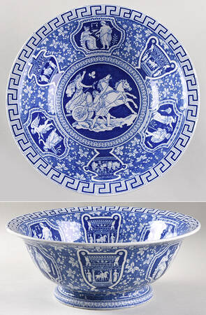 Greek Blue 10" Large Salad Serving Bowl
