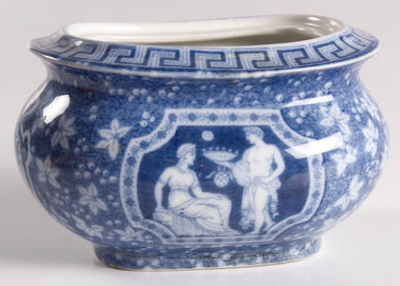 Greek Blue Sugar Bowl No Lid