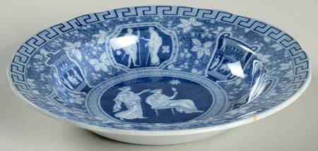 Greek Blue Rim Soup Bowl