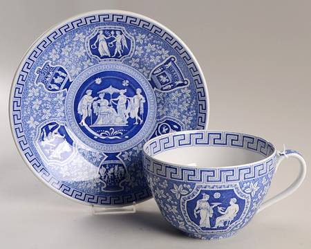 Greek Blue Oversized Cup & Saucer Set