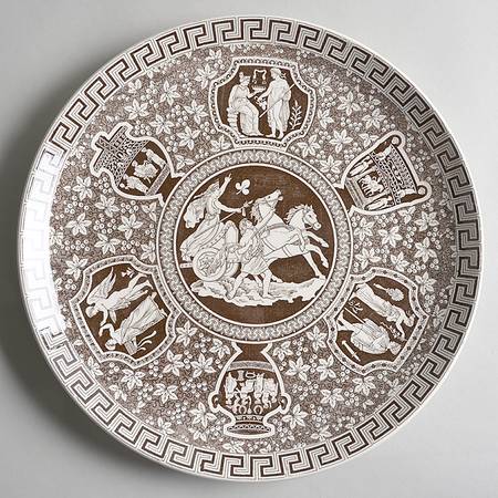 Greek Brown 13" Chop Plate (Round Platter)