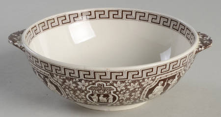 Greek Brown Flat Cream Soup Bowl