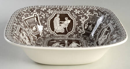 Greek Brown 9" Square Vegetable Bowl