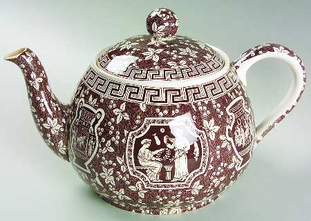 Greek Brown Teapot & Lid