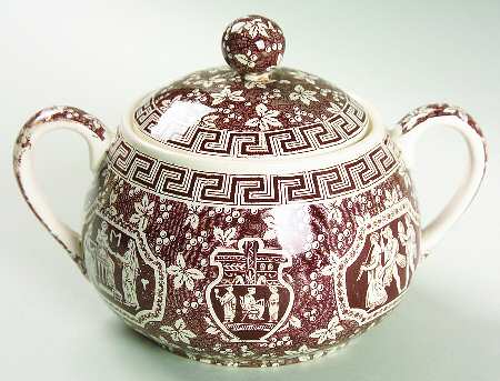 Greek Brown Sugar Bowl & Lid