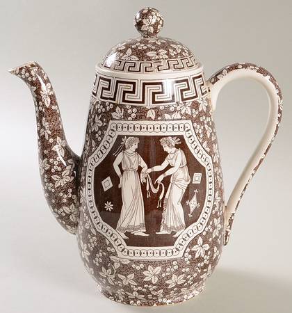 Greek Brown Coffee Pot & Lid
