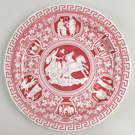 Greek Red 12" Chop Plate (Round Platter)
