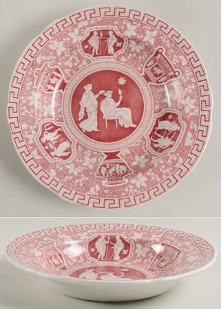 Greek Red Rim Soup Bowl