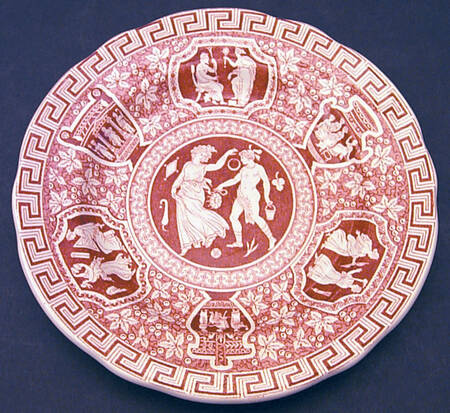 Greek Red Small Bread & Butter Plate