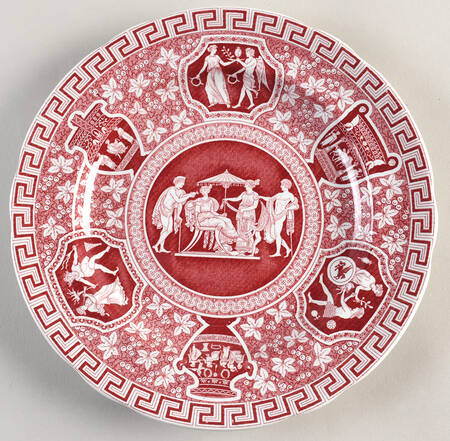 Greek Red Luncheon Plate