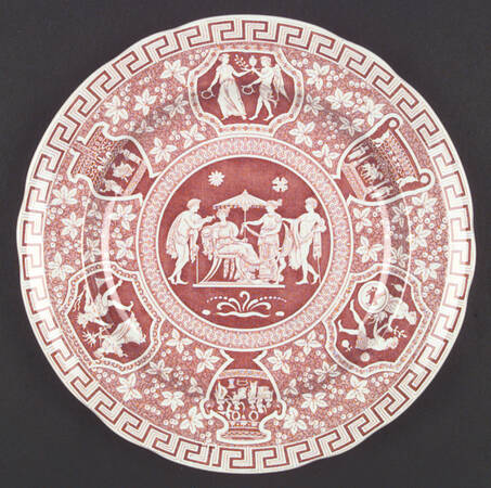 Greek Red Luncheon Plate
