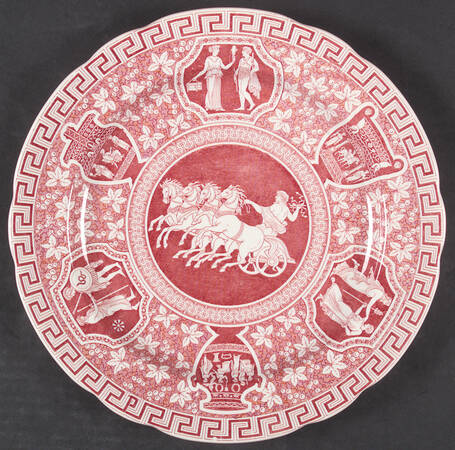 Greek Red Dinner Plate
