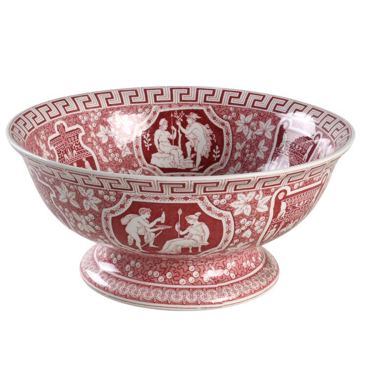 Greek Red 7" Footed Bowl