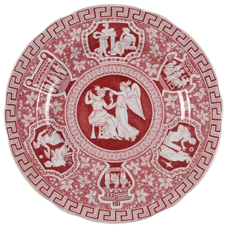 Greek Red Small Bread & Butter Plate