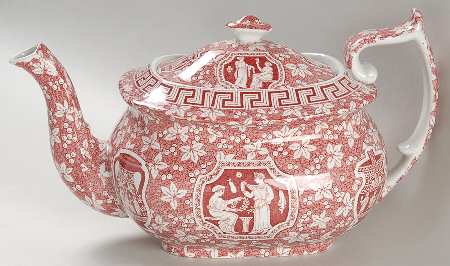Greek Red Teapot & Lid
