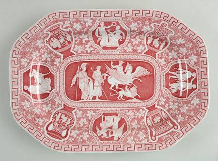 Greek Red 12" Oval Serving Platter