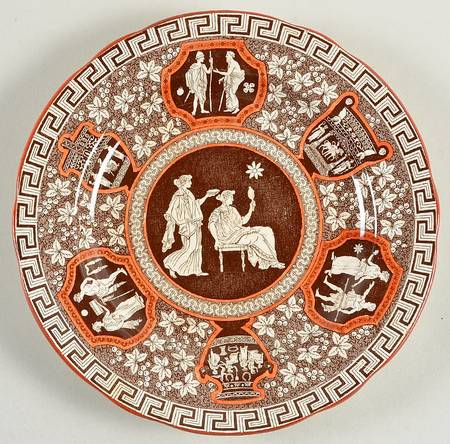 Greek Rust and Brown Salad Plate