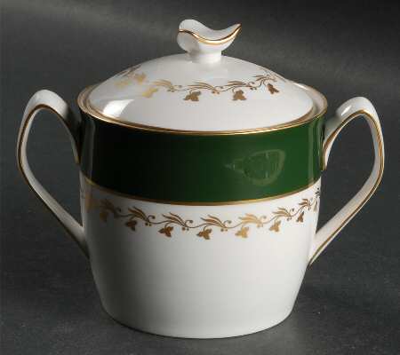 Green Velvet Sugar Bowl & Lid