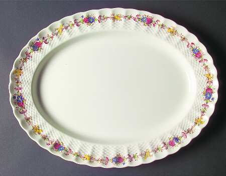 Hazel Dell Cream 14" Oval Serving Platter