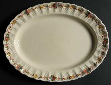 Hazel Dell Cream 13" Oval Serving Platter