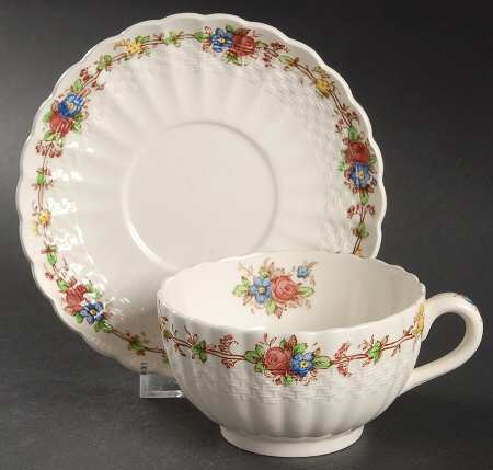 Hazel Dell Cream Footed Cup & Saucer Set